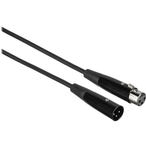 Hosa Technology 3-Pin XLR Male to 3-Pin XLR Female Balanced Microphone Cable (Black Connectors) - 25'