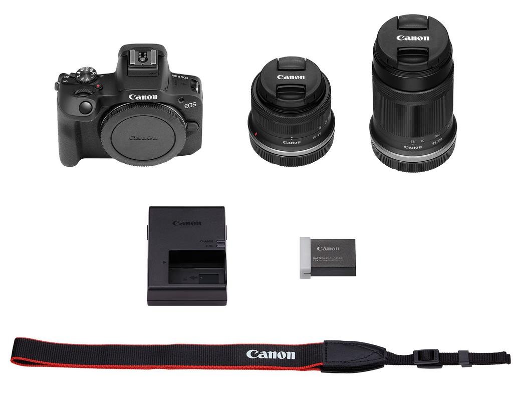 Canon EOS R100 Mirrorless Camera with RF-S18-45mm F4.5-6.3 IS STM & RF-S55-210mm F5-7.1 IS STM Lens Kit - B&C Camera