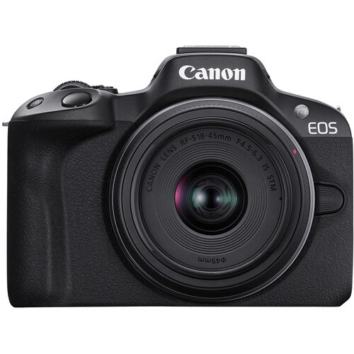 Canon EOS R50 Mirrorless Camera with RF-S18-45mm f/4.5-6.3 IS STM Lens & RF-S55-210mm f/5-7.1 IS STM Lens (Black) - B&C Camera