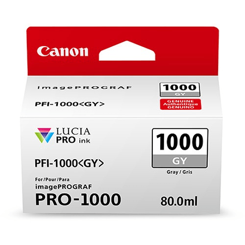 Shop Canon PFI-1000 GY LUCIA PRO Gray Ink Tank (80ml) by Canon at B&C Camera