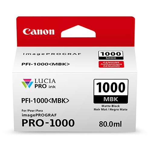 Shop Canon PFI-1000 MBK LUCIA PRO Matte Black Ink Tank (80ml) by Canon at B&C Camera