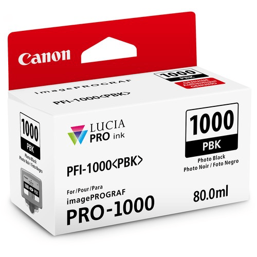 Shop Canon PFI-1000 PBK LUCIA PRO Photo Black Ink Tank (80ml) by Canon at B&C Camera