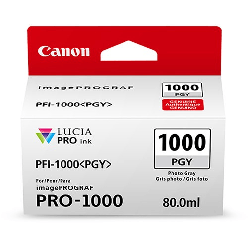 Shop Canon PFI-1000 PGY LUCIA PRO Photo Gray Ink Tank (80ml) by Canon at B&C Camera
