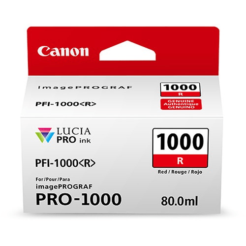 Shop Canon PFI-1000 R LUCIA PRO Red Ink Tank (80ml) by Canon at B&C Camera