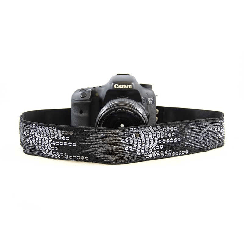 Capturing Couture Camera Strap: Sequin Ombre Black - B&C Camera