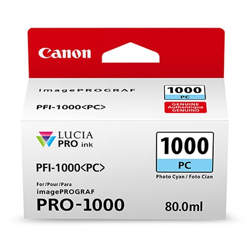 Shop Canon PFI-1000 PC LUCIA PRO Photo Cyan Ink Tank (80ml) by Canon at B&C Camera