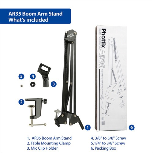 Phottix AR35 Desktop Boom Arm Stand