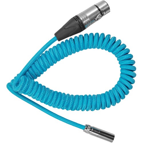 Shop Kondor Blue Coiled Mini-XLR to XLR Cable for Canon C70 & BMPCC 4K/6K (12 to 24") by KONDOR BLUE at B&C Camera