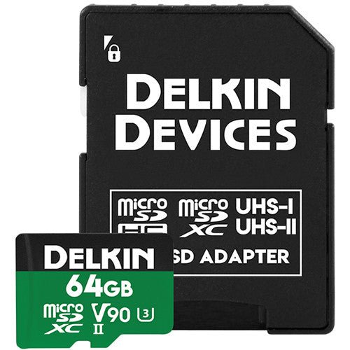 Delkin Devices 64GB POWER UHS-II microSDXC Memory Card with microSD Adapter - B&C Camera
