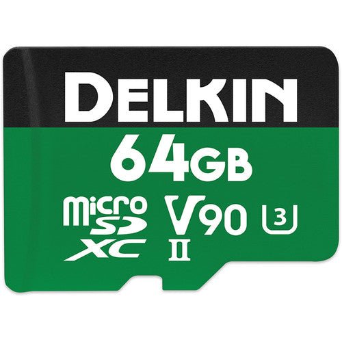 Delkin Devices 64GB POWER UHS-II microSDXC Memory Card with microSD Adapter - B&C Camera