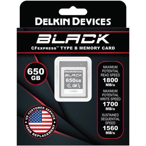 Delkin Devices 650GB BLACK CFexpress Type B Memory Card - B&C Camera