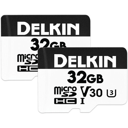 Delkin Devices Hyperspeed UHS-I (U3/V30) 32GB microSD Memory Cards (2PK) - B&C Camera