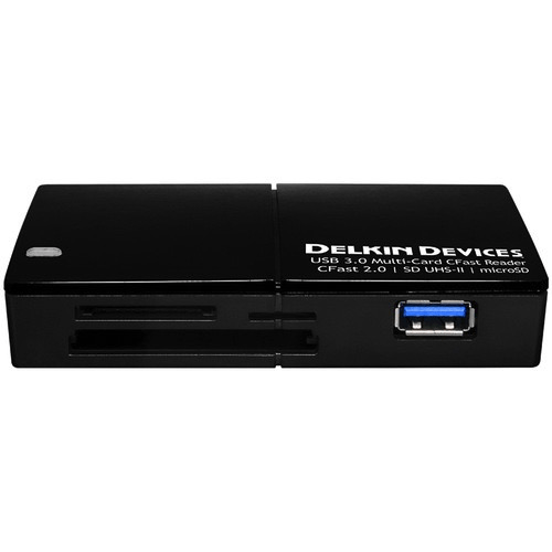 Shop Delkin Devices USB 3.0 Multi-Slot Memory Card Reader (CFast 2.0, SD UHS-II, microSD) by Delkin at B&C Camera