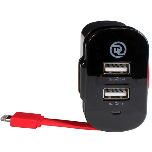 Shop Digital Treasures ChargeIt! Dual Output Wall Charger with MFI Lightning Cable by PC TREASURES LLC at B&C Camera