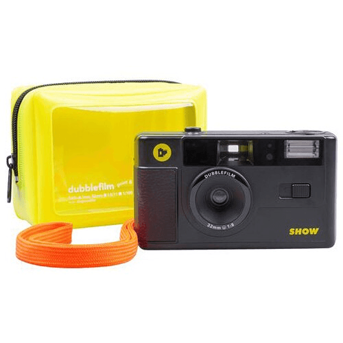 Shop dubblefilm SHOW 35mm Reusable Flash Camera with Case and Neck Strap (Black) by Dubblefilm at B&C Camera