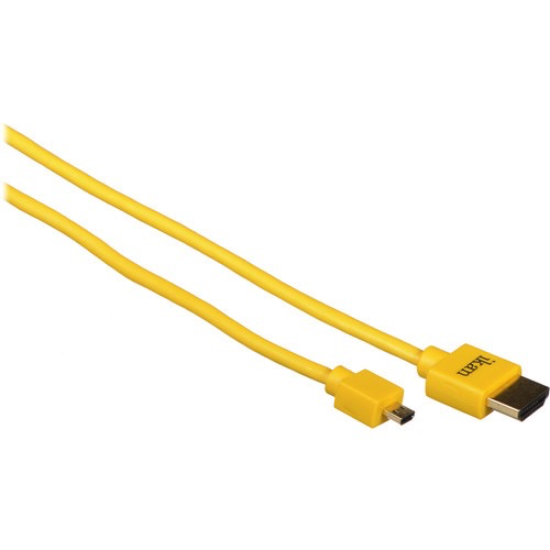 ikan Micro-HDMI to HDMI High-Speed Slim Cable (Yellow, 1.5')