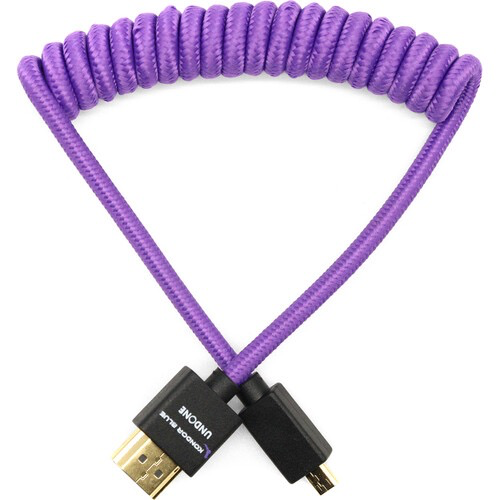 Kondor Blue Gerald Undone Braided Coiled High-Speed Micro-HDMI to HDMI Cable (Limited Purple Edition, 12 to 24")