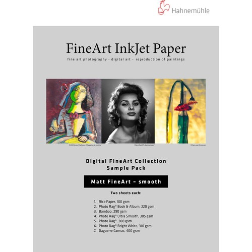 Hahnemuhle Matte Smooth FineArt Inkjet Paper Sample Pack (8.5 x 11", 12 Sheets)