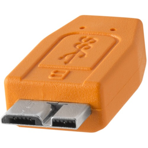 Tether Tools TetherPro USB 3.0 Male Type-A to USB 3.0 Micro-B Cable (15, Orange)
