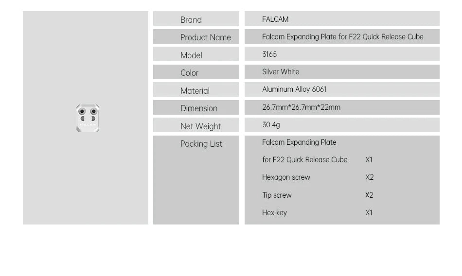 Falcam F22 Quick Release Clamp - B&C Camera