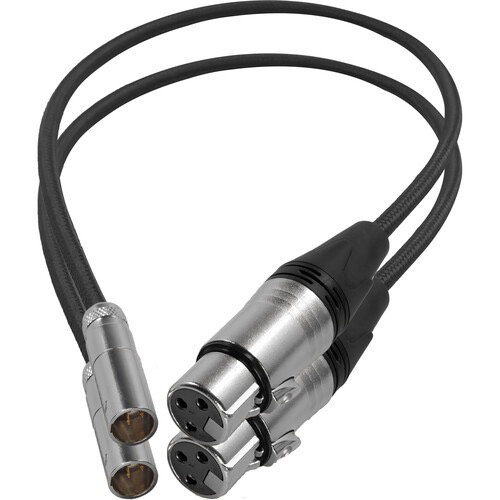 Kondor Blue Mini-XLR Male to XLR Female Audio Cable for Canon C70 & BMPCC 6K/4K (Black, 2-Pack)