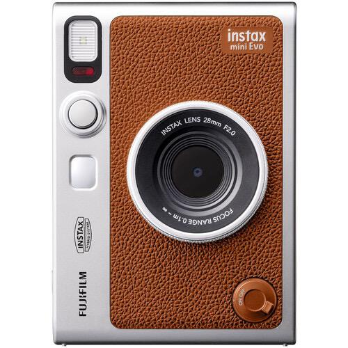 FUJIFILM INSTAX MINI EVO Hybrid Instant Camera (Brown) - B&C Camera