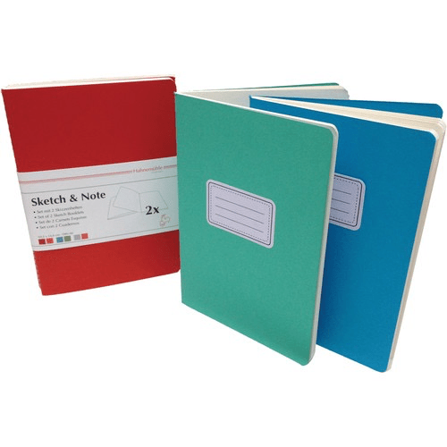 Hahnemühle Sketch & Note Booklet Bundle (Delphinium and Menthe Covers, A5, 20 Sheets Each) - B&C Camera