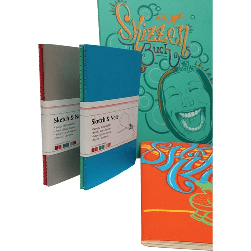 Shop Hahnemühle Sketch & Note Booklet Bundle (Delphinium and Menthe Covers, A6, 20 Sheets Each) by Hahnemuhle at B&C Camera