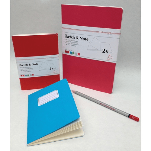 Hahnemühle Sketch & Note Booklet Bundle (Laurier and Fuchsia Covers, A5, 20 Sheets Each) - B&C Camera