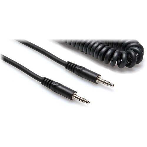 Hosa Technology CMM-105C 3.5mm Male to 3.5mm Male Coiled Cable (5”) - B&C Camera