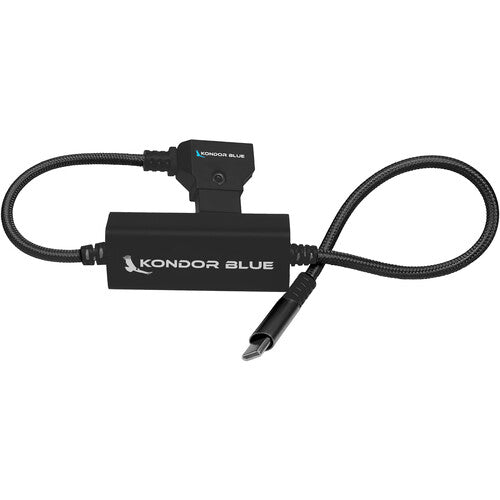Kondor Blue 16” DC to USB-C Power Delivery Cable for Mirrorless Cameras (Black) - B&C Camera