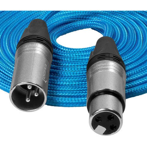 Kondor Blue 3-Pin XLR Male to 3-Pin XLR Female Audio Cable (10’) - B&C Camera