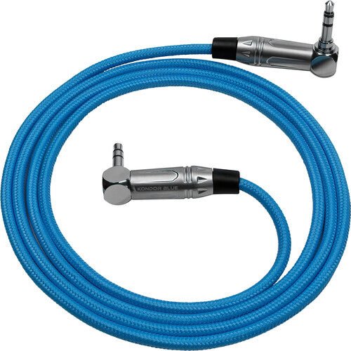 Kondor Blue 3.5mm Right-Angle TRS Stereo Audio Cable (48”) - B&C Camera