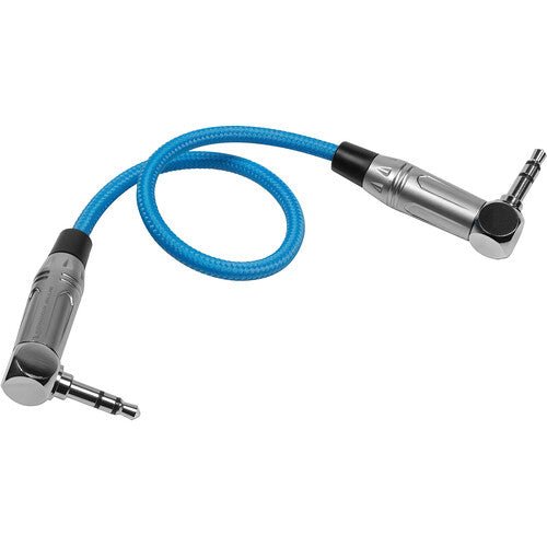 Kondor Blue 3.5mm to 3.5mm Right-Angle Timecode Audio Cable (10”) - B&C Camera