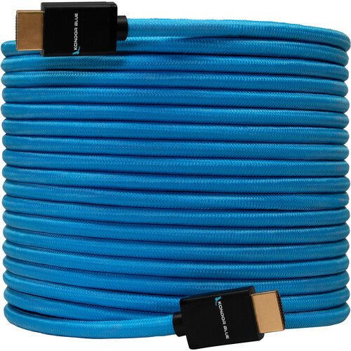 Kondor Blue Braided HDMI 4K Cable (25’, Blue) - B&C Camera