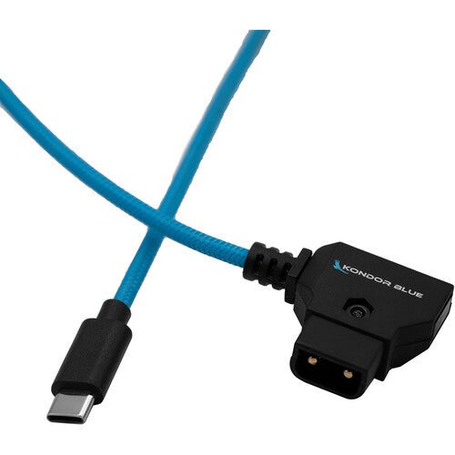 Kondor Blue D-Tap to USB-c Power Delivery Cable for Mirrorless Cameras (16”, Blue) - B&C Camera