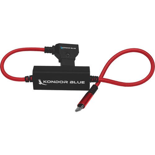 Kondor Blue D-Tap to USB-C Power Delivery Cable for Mirrorless Cameras (16”, Cardinal Red) - B&C Camera