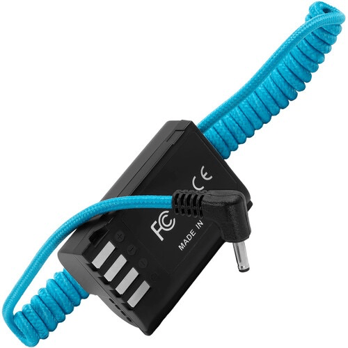 Shop Kondor Blue DMW-BLK22 Dummy Battery to DC 1.35/3.5mm Coiled Cable (16 to 36") by KONDOR BLUE at B&C Camera