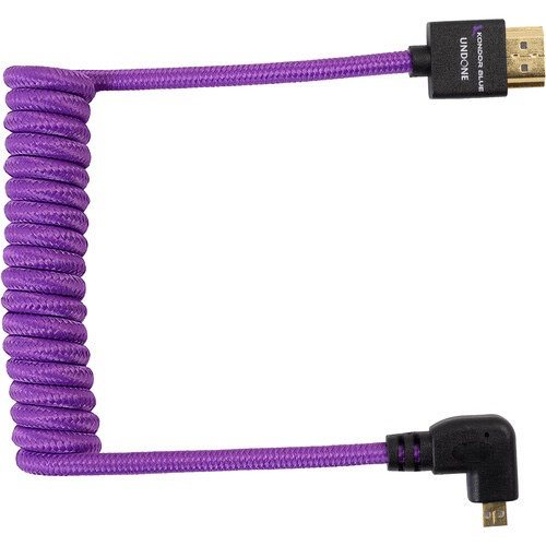 Shop Kondor Blue Gerald Undone Braided Coiled High-Speed Right-Angle Micro-HDMI to HDMI Cable for Canon R5 & R6 Cameras (Limited Purple Edition, 12 to 24") by KONDOR BLUE at B&C Camera