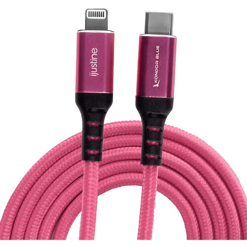 Kondor Blue iJustine Lightning to USB-C Charge & Sync Cable (3.3', Pink) - B&C Camera