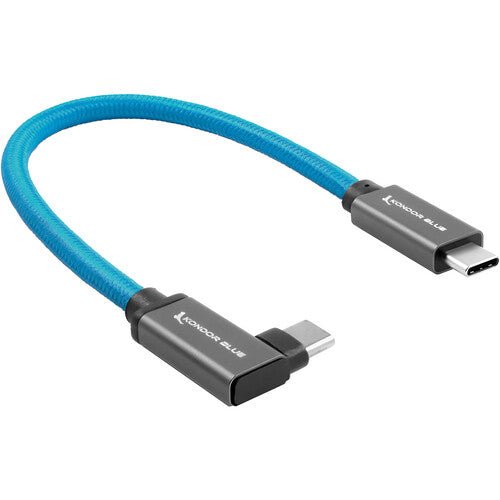 Kondor Blue Right-Angle USB-C 3.1 Gen 2 Cable (8.5”, Blue) - B&C Camera