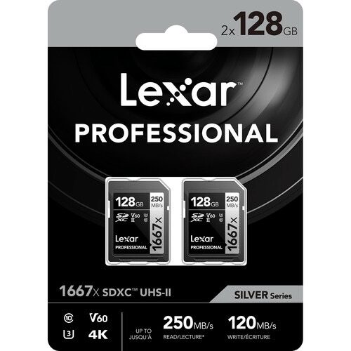 Shop Lexar 128GB Professional 1667x UHS-II SDXC Memory Card (2-Pack) by Lexar at B&C Camera