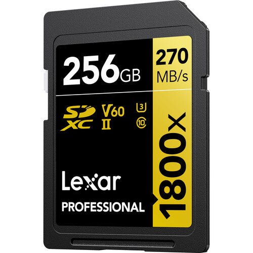 Lexar 256GB Professional 1800x UHS-II SDXC Memory Card (GOLD Series) - B&C Camera