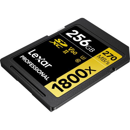 Lexar 256GB Professional 1800x UHS-II SDXC Memory Card (GOLD Series) - B&C Camera