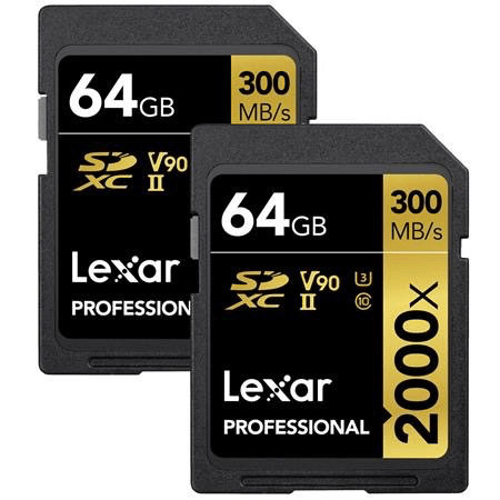 Shop Lexar Pro 2000x SD UHS-II 64GB 2PK by Lexar at B&C Camera