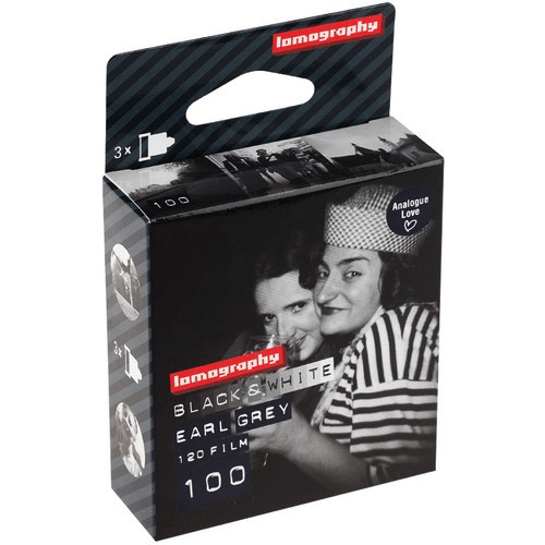 Shop Lomography Earl Grey 100 Black and White Negative Film (120 Roll, 3 Pack) by lomography at B&C Camera