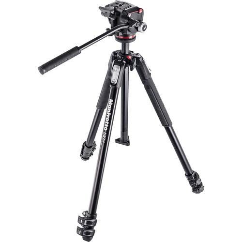 Manfrotto 190X3 Three Section Tripod with MHXPRO-2W Fluid Head - B&C Camera