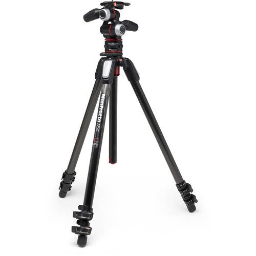 Manfrotto MT055CXPRO3 Carbon Fiber Tripod with MHXPRO-3W Head & Move Quick Release - B&C Camera