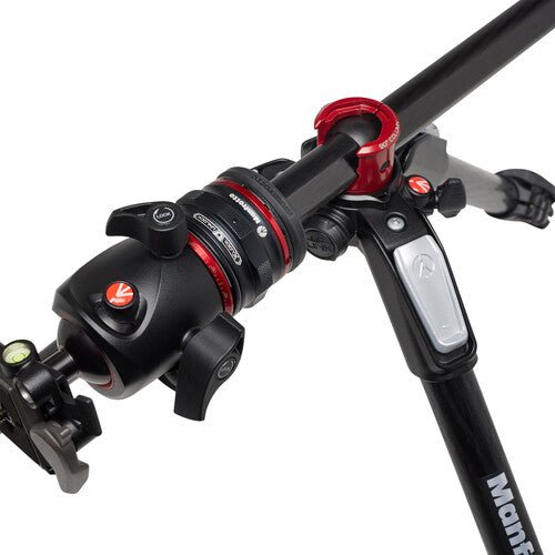 Manfrotto MT055CXPRO4 Carbon Fiber Tripod with MHXPRO-BHQ2 XPRO Ball Head & Move Quick Release Kit - B&C Camera