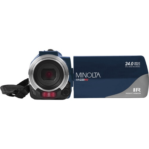 Minolta MN220NV Full HD Night Vision Camcorder with 16x Digital Zoom (Blue) - B&C Camera
